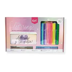 KIUT - Kit De Lettering Cartilla Marcadore Punta Pincel X30
