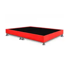 MAGIC CLASS - BASE CAMA CON PESTAÑA DIVIDIDA 160X190 ECOCUERO ROJO