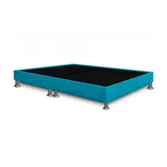 MAGIC CLASS - BASE CAMA CON PESTAÑA DIVIDIDA 200X200 ECOCUERO AZUL