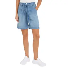 TOMMY HILFIGER - Pantalón Corto Acampanado Mujer Azul