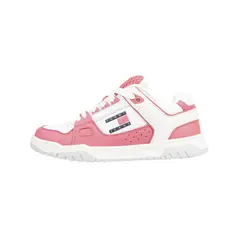 TOMMY HILFIGER - Tenis Estilo Skater Con Texturas Mixtas Mujer Rosa