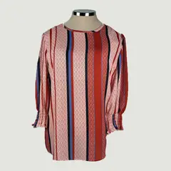 L Y H - Blusa Para Mujer Manga 3/4 Naranjo Marca L&H