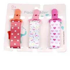 MUNDO BEBE - Clip Sujetador Chupo X3 Correa Bebes Niña