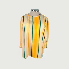 L Y H - Blusa Para Mujer Manga 3/4 Amarillo Marca L&H