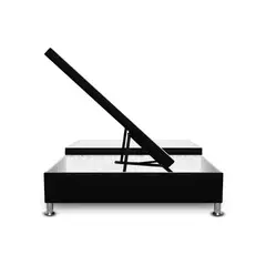 MAGIC CLASS - CAMA BAÚL CON APERTURA VERTICAL 100X190 ECOCUERO NEGRO