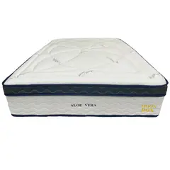 COLCHONES MOON - Colchon Cama KING 2 x 2 ALOE VERA BOX Ortopedico Resortado POCKET