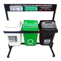 RIMO - Punto Ecológico De 12 Lts 3 Puestos