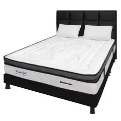 DORMILANDIA - Combo colchón doble 140x190 resortado wonderful up base cama dividida cabecero almohadas