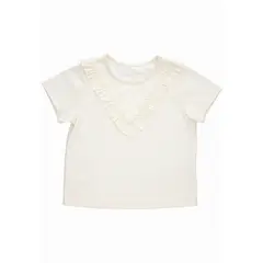 BABY PLANET - Camiseta Ivory Fondo Entero Bolero Sobrepuesto Para Niña Baby Planet.-