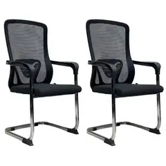 MOBLIHOUSE - Set X2 Silla De Oficina Interlocutora Sdos Negra