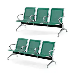 MOBLIHOUSE - Set X2 Silla Tándem 3 Puestos Espera Alto Trafico Metálica Aaa