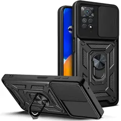 GENERICO - Funda Case Slider Compatible Xiaomi Note 11 Pro Y Note 12 Pro 4G Negro