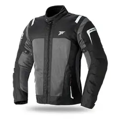 GENERICO - CHAQUETA PARA MOTO HOMBRE TOURING NEGRO GRIS TALLA M