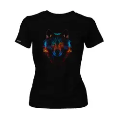 CREACIONES NU CROWN - Camiseta Lobo animal salvaje Dama mujer Original Nu Crown