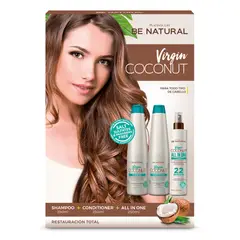 BE NATURAL - Kit Virgin Coconut Shampoo Conditioner All In One