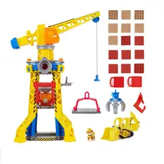 SPIN MASTER - Paw Patrol Rubble Crew Excavadora Torre Grúa Bark Yard Set