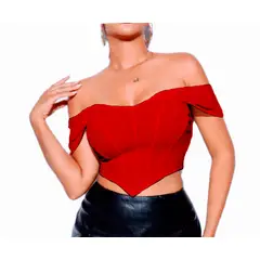 BAPU - Crop top corset tiras caídas varillas laterales