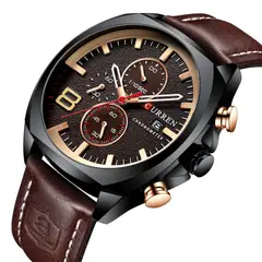 CURREN - Reloj Hombre 8324 Cuarzo Cronografo Correa De Cuero Lujo