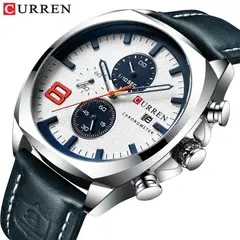 CURREN - Reloj Hombre 8324 Cuarzo Cronografo Correa De Cuero Lujo