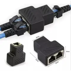 GENERICO - Splitter Divisor Red Rj45 / Adaptador Hembra / 1 A 2 / Fino