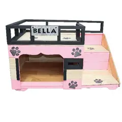 WOOD PETS - Casa Terraza En Pino Para Perros