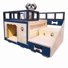 MAOS - Casa Terraza En Pino Para Perros Pequeños