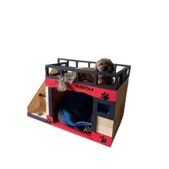 WOOD PETS - Casa Terraza En Pino Para Perros Grandes DESARMABLE