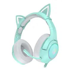 ONIKUMA - Diadema Gamer K9 Verde Orejas Luz RGB Multiplataforma