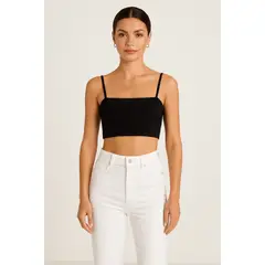 FRIOLENTA - Top Croptop Rib Blusa Moda