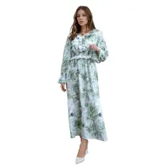 FRIOLENTA - Vestido amapola Verano Flores Elegante Flecos