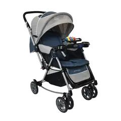 HAPPY BABY - Coche Mecedora Bebe Logan Azul-gris