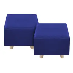DORMILANDIA - Set x2 puff azul cuadrado sídney