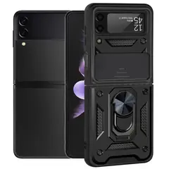 GENERICO - Funda Case Protector Cámara Slider Compatible Samsung Z Flip 3 Negro