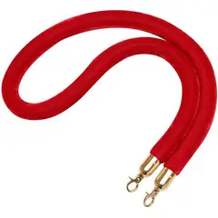 GENERICO - Cinta Terciopelo Roja Para Poste Separador De Fila- Gancho Dorado - Elegante