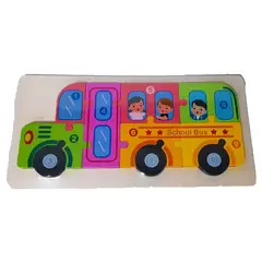 GENERICO - Rompecabezas Madera De Un Bus 10 Piezas Para Niños