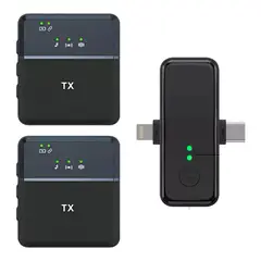 GENERICO - Micrófono De Solapa Inalámbrico Doble Para IPhone Y Android Sx31