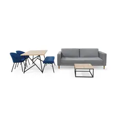 VENECIA - Combo Sofá Cama Babilonia Con Mesa Y Comedor Malaga 4P