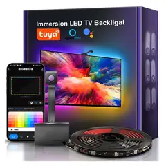 GENERICO - Cinta De Luces Led Rgb Inmersión Wifi Para Tv App Tuya Alexa