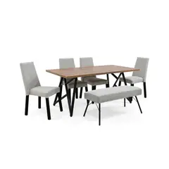 VENECIA - Comedor 6P Malaga Sillas Viena y Butaco Cadiz Taupe