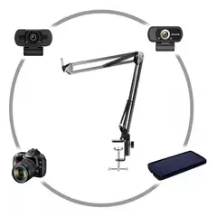 GENERICO - Soporte Base Celular Tablet Streamer Influencer Video Luz Microfono