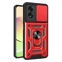GENERICO - Funda Case Protector Cámara Slider Compatible Oppo A38 4G Rojo