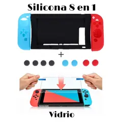 GENERICO - Funda Protectora Silicona 8 en 1 + Vidrio Para Switch