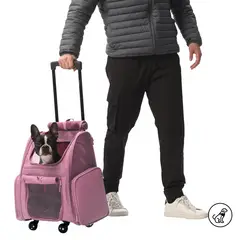 TOTTO - Cargador para mascota con ruedas Maxxie Rosado