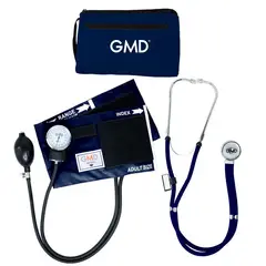 GMD - Kit Tensiometro Manual + Fonendoscopio Rappaport Color Azul Oscuro
