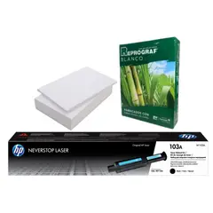 HP - Combo Laser 103a Negro + Resma