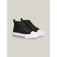TOMMY HILFIGER - Tenis Altas Con Cordones Niña Negro