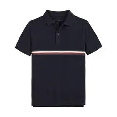 TOMMY HILFIGER - Polo Con Rayas Distintivas Para Niño Azul