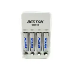 GENERICO - Cargador Beston + 4 Pilas Baterias Recargables Aaa 1100mah