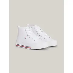 TOMMY HILFIGER - Tenis Altas Con Cordones Niña Blanco
