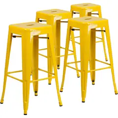 MOBLIHOUSE - Set X4 Butaco Tolix Alto Para Barra Metálico Amarillo 75cm